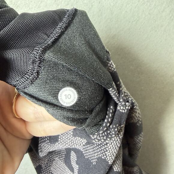Lululemon Ready To Rulu Jaquard Camo Lunar Black/Grey Cropped Jogger Womens 10 - Picture 7 of 9